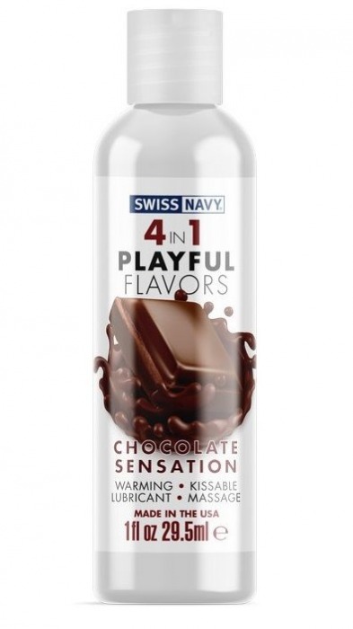 Массажный гель 4-в-1 Chocolate Sensation с ароматом шоколада - 29,5 мл. - Swiss navy - купить с доставкой в Рыбинске