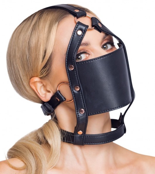 Черный намордник с кляпом-шаром Head Harness With A Gag - Orion - купить с доставкой в Рыбинске