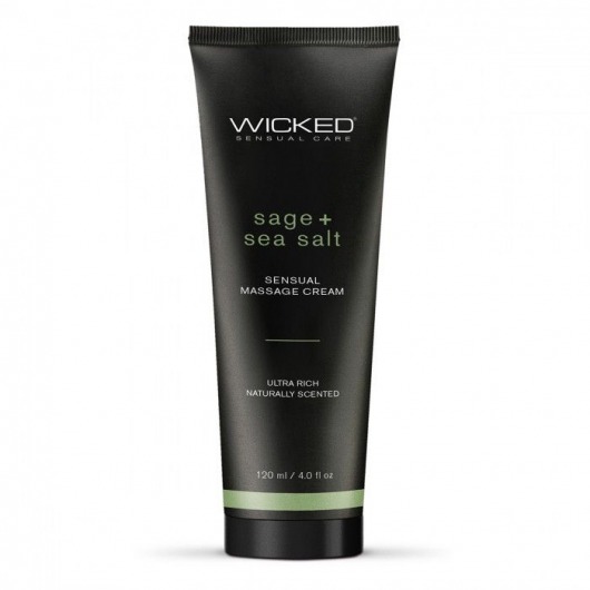 Массажный легкий крем WICKED Sage plus Sea Salt - 120 мл. - Wicked - купить с доставкой в Рыбинске