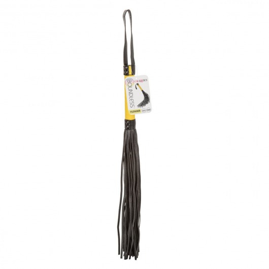 Черная плеть с желтой рукоятью Boundless Flogger - 69,25 см. - California Exotic Novelties - купить с доставкой в Рыбинске