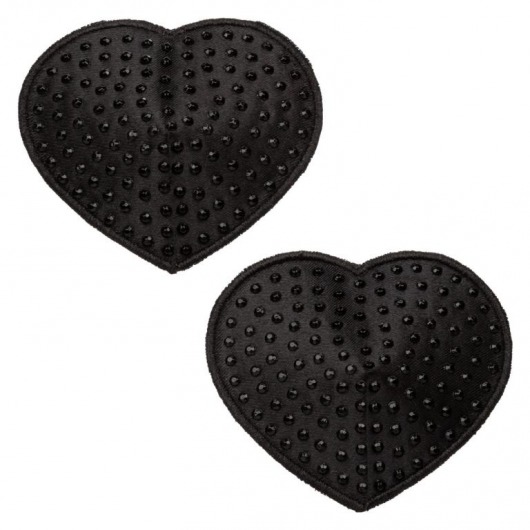 Черные пэстисы в форме сердечек Heart Pasties - California Exotic Novelties - купить с доставкой в Рыбинске