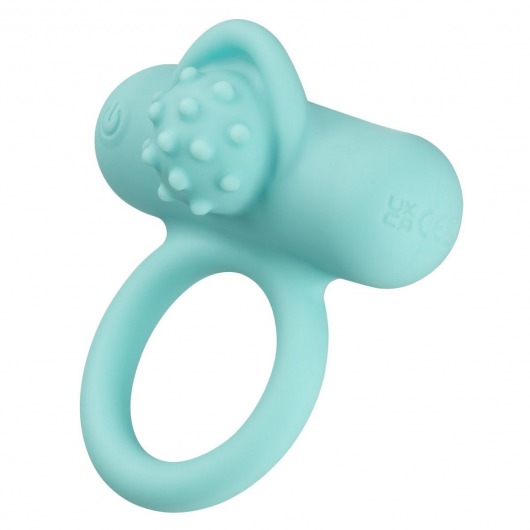 Аквамариновое эрекционное виброкольцо Silicone Rechargeable Nubby Lover’s Delight - California Exotic Novelties - в Рыбинске купить с доставкой