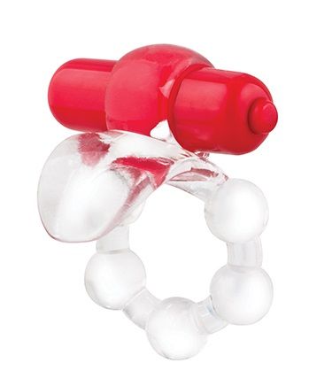 Виброкольцо с язычком и красным виброэлементом Overtime - Screaming O - в Рыбинске купить с доставкой