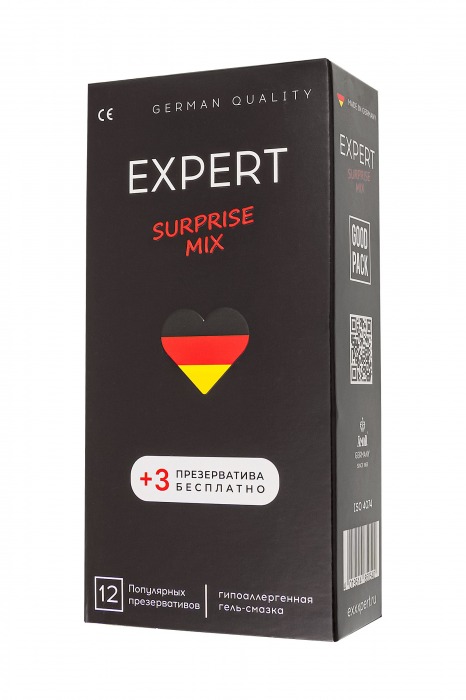 Презервативы EXPERT Surprise Mix - 12 шт.(+3 в подарок) - Expert - купить с доставкой в Рыбинске