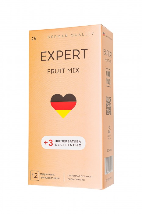 Ароматизированные презервативы EXPERT Fruit Mix - 12 шт.(+3 в подарок) - Expert - купить с доставкой в Рыбинске