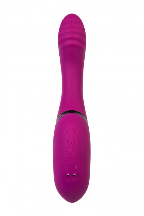 Фиолетовый поворотный вибратор c вакуумной стимуляцией Spinser - 23 см. - JOS
