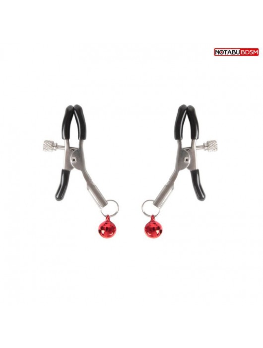 Серебристые зажимы на соски с шариками - Notabu - купить с доставкой в Рыбинске