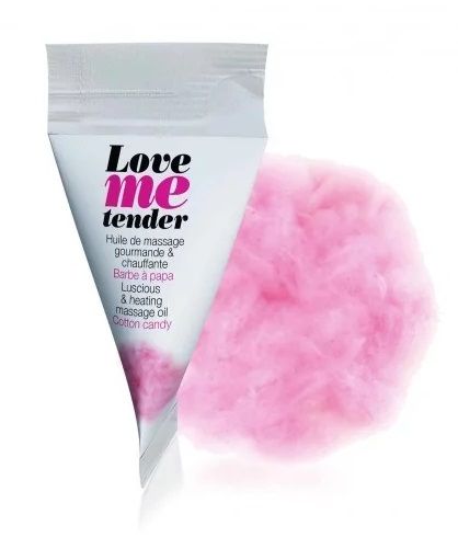 Съедобное согревающее массажное масло Love Me Tender Cotton Candy с ароматом сладкой ваты - 10 мл. - Love to Love - купить с доставкой в Рыбинске