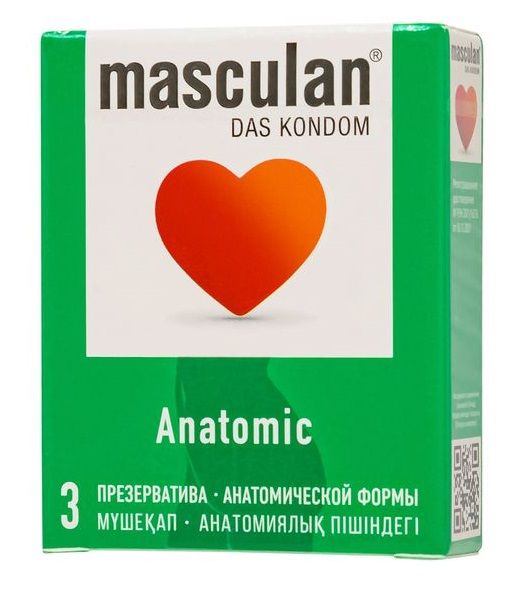 Презервативы анатомической формы Masculan Anatomic - 3 шт. - Masculan - купить с доставкой в Рыбинске