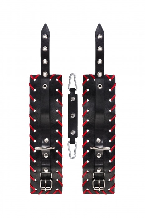 Черно-красные оковы из натуральной кожи - Pecado - купить с доставкой в Рыбинске