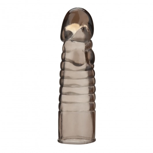 Дымчатая насадка-удлинитель Ribbed Realistic Penis Enhancing Sleeve Extension - 15,2 см. - BlueLine - в Рыбинске купить с доставкой