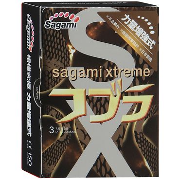 Суженные к основанию презервативы Sagami Xtreme COBRA - 3 шт. - Sagami - купить с доставкой в Рыбинске