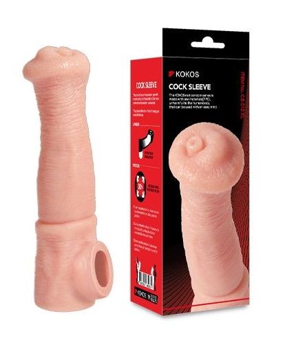 Телесная фантазийная насадка на член Cock Sleeve Size L - KOKOS - в Рыбинске купить с доставкой