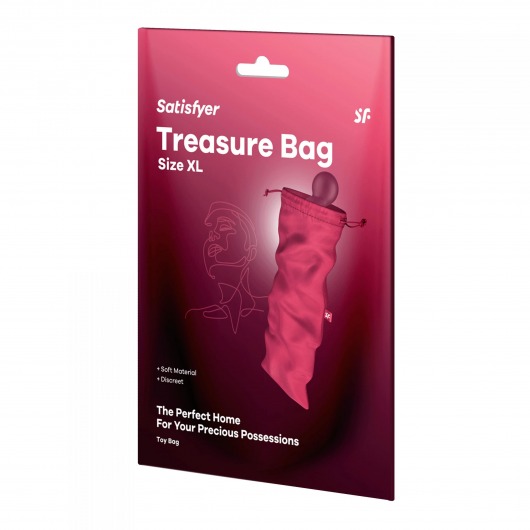 Розовый мешочек для хранения игрушек Treasure Bag XL - Satisfyer - купить с доставкой в Рыбинске