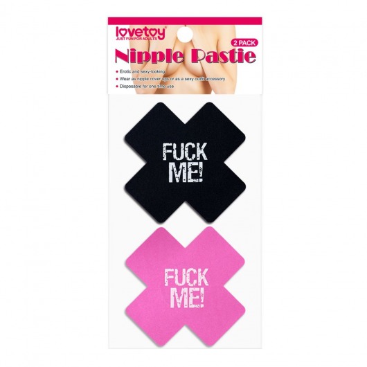 Набор из 2 пар пэстисов Cross Pattern Nipple Pasties - Lovetoy - купить с доставкой в Рыбинске