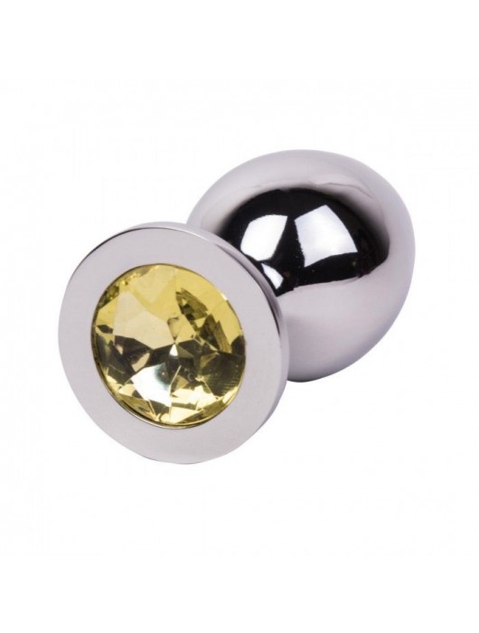 Большой стальной плаг с желтым кристаллом Sweet Lemon - 9,5 см. - Erotic Fantasy - купить с доставкой в Рыбинске