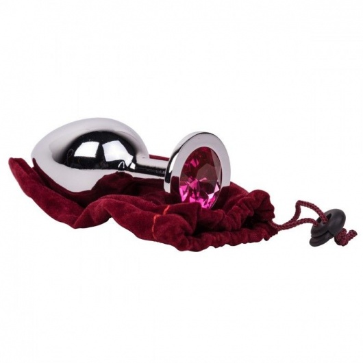 Большой стальной плаг с розовым кристаллом Pink Bubble Gum - 9,5 см. - Erotic Fantasy - купить с доставкой в Рыбинске