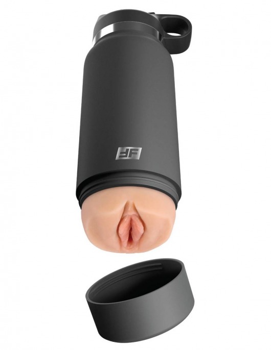 Серый мастурбатор в виде бутылки F*ck Flask - Pipedream - в Рыбинске купить с доставкой