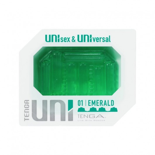 Зеленый мастурбатор-стимулятор Tenga Uni Emerald - Tenga - в Рыбинске купить с доставкой