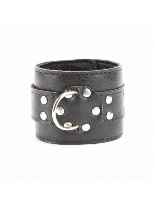 Коричневые оковы из мягкой кожи на металлической цепочке - БДСМ Арсенал - купить с доставкой в Рыбинске