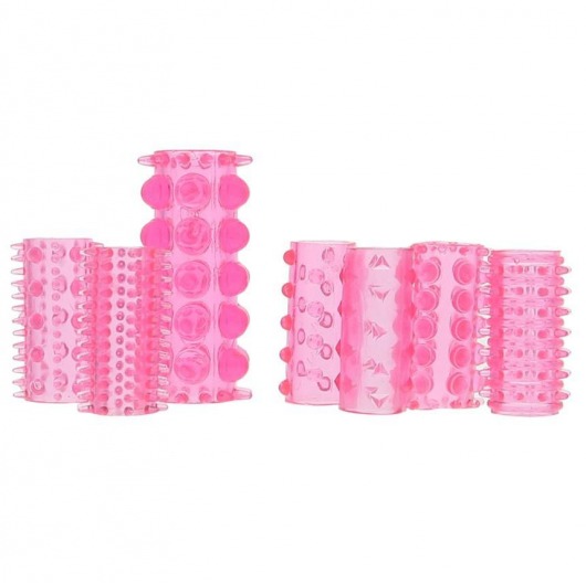 Набор из 7 розовых насадок на пенис ONE-A-DAY PENIS SLEEVES PINK - Seven Creations - в Рыбинске купить с доставкой
