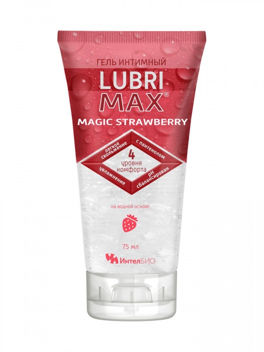 Интимный гель-смазка на водной основе Lubrimax Magic Strawberry - 75 мл. - ИнтелБИО - купить с доставкой в Рыбинске