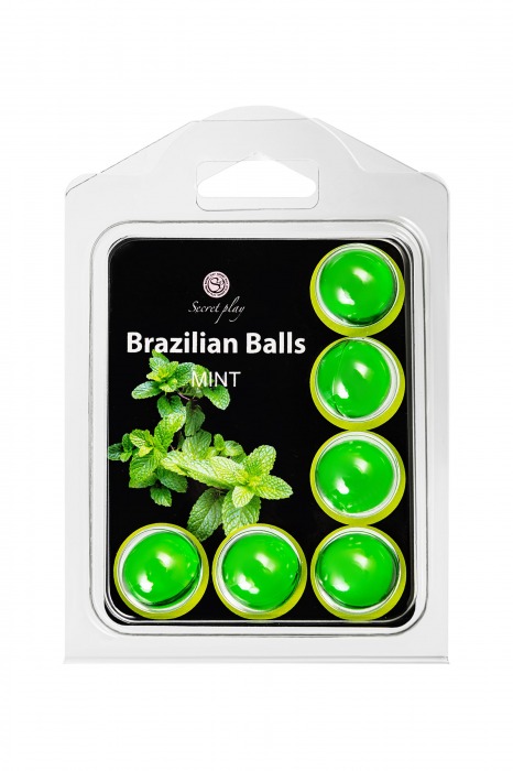 Набор из 6 шариков с массажным маслом Brazilian Balls с ароматом мяты - Secret Play - купить с доставкой в Рыбинске