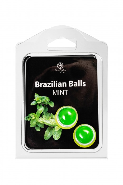 Набор из 2 шариков с массажным маслом Brazilian Balls с ароматом мяты - Secret Play - купить с доставкой в Рыбинске