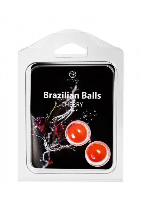 Набор из 2 шариков с массажным маслом Brazilian Balls с ароматом вишни - Secret Play - купить с доставкой в Рыбинске