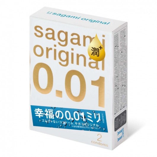 Увлажнённые презервативы Sagami Original 0.01 Extra Lub - 2 шт. - Sagami - купить с доставкой в Рыбинске