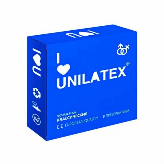 Классические презервативы Unilatex Natural Plain - 3 шт. - Unilatex - купить с доставкой в Рыбинске