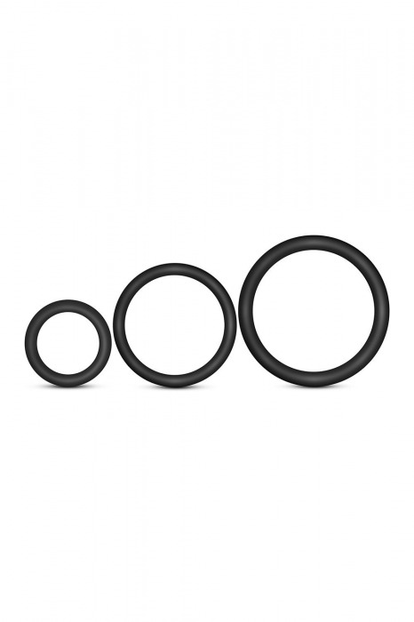 Набор из 3 черных эрекционных колец Cock Ring Set - Blush Novelties - в Рыбинске купить с доставкой
