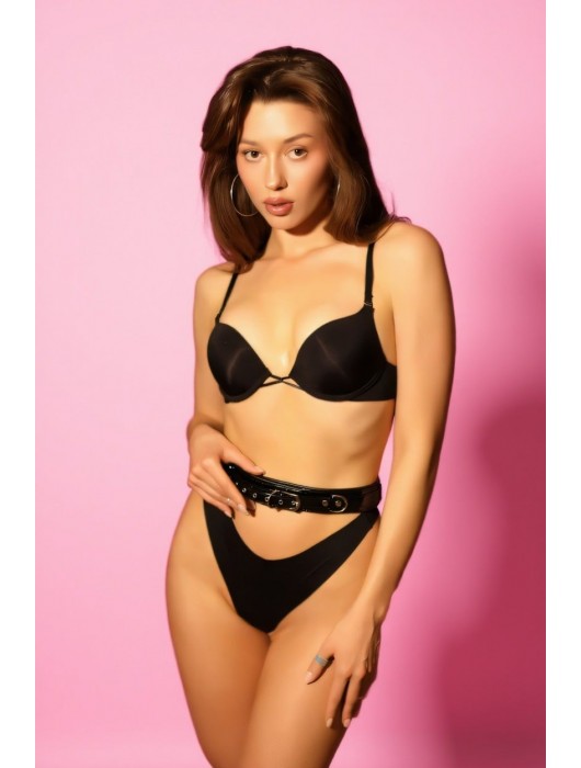 Эффектный черный пояс из лаковой эко-кожи - БДСМ Арсенал - купить с доставкой в Рыбинске