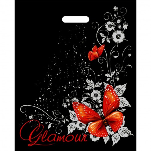 Черный пакет Glamour с вырубной ручкой (38х47 см) - Сима-Ленд - купить с доставкой в Рыбинске