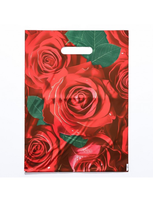 Пакет с цветочным принтом и вырубной ручкой (30х40 см) - Сима-Ленд - купить с доставкой в Рыбинске
