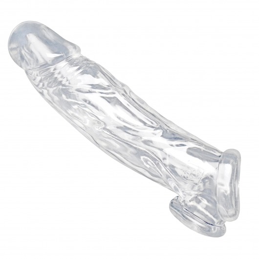 Прозрачная насадка для увеличения члена Realistic Clear Penis Enhancer and Ball Stretcher - 20,3 см. - XR Brands - в Рыбинске купить с доставкой