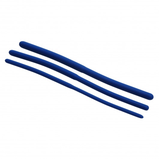 Набор из 3 синих силиконовых уретральных расширителей Invasion Silicone Urethral Sound Trainer Set - XR Brands - купить с доставкой в Рыбинске