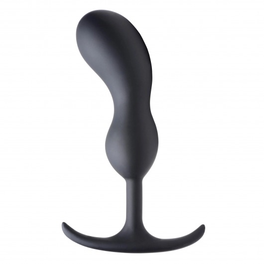 Черный массажер простаты с утяжелителями Premium Silicone Weighted Prostate Plug Large - 18,8 см. - XR Brands - в Рыбинске купить с доставкой