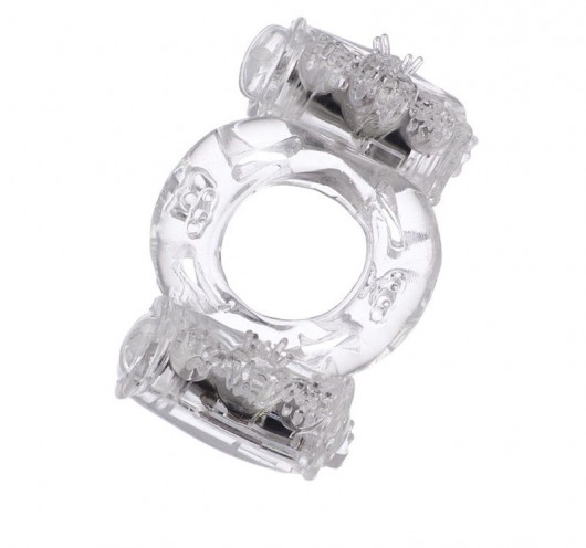 Прозрачное виброкольцо с двумя вибропульками - Toyfa Basic - в Рыбинске купить с доставкой