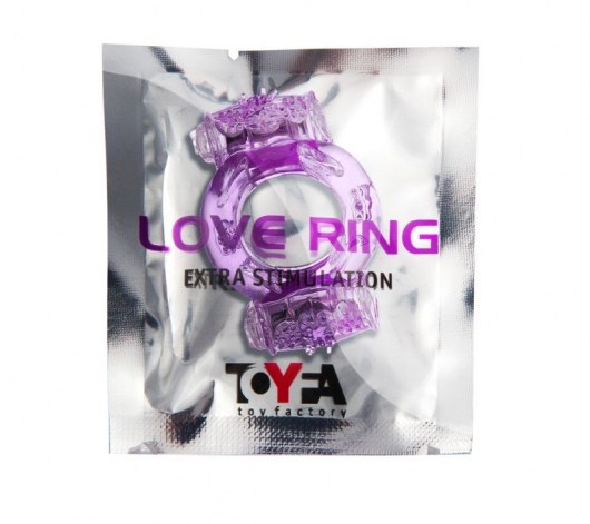 Фиолетовое виброкольцо с двумя вибропульками - Toyfa Basic - в Рыбинске купить с доставкой
