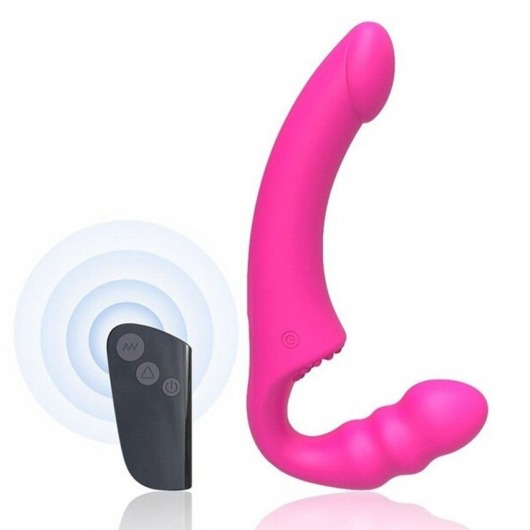 Розовый безремневой страпон Straples Strap-On Dildo - Erokay - купить с доставкой в Рыбинске