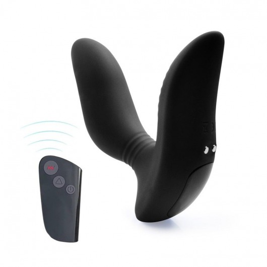 Черный вибромассажер простаты 3,5’’ Remote Control Curve P-spot Massager - 12 см. - Erokay - в Рыбинске купить с доставкой