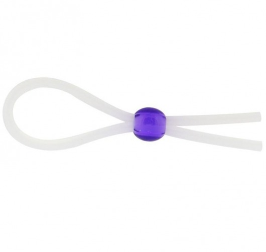 Прозрачное лассо с фиолетовой бусиной SILICONE COCK RING WITH BEAD LAVENDER - NMC - в Рыбинске купить с доставкой