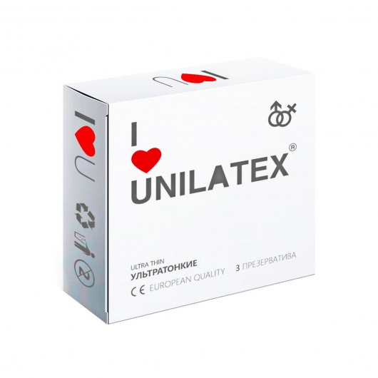 Ультратонкие презервативы Unilatex Ultra Thin - 3 шт. - Unilatex - купить с доставкой в Рыбинске