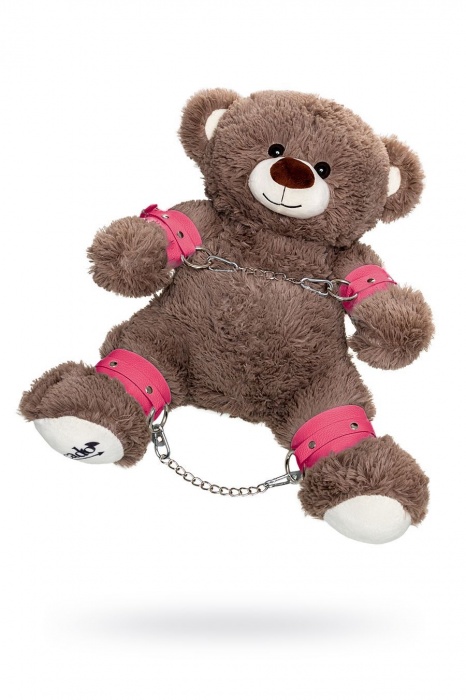 Бондажный набор: бурый мишка с розовыми оковами и наручниками - Pecado - купить с доставкой в Рыбинске