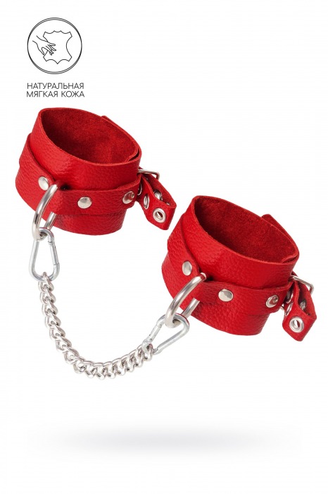 Красные мягкие кожаные оковы с люверсами - Pecado - купить с доставкой в Рыбинске