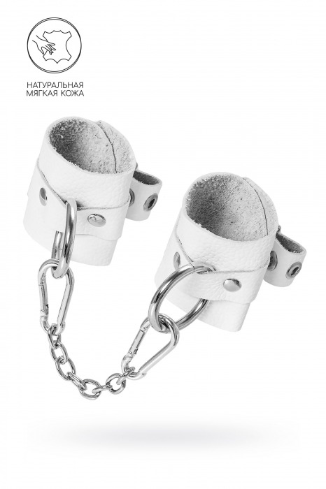 Белые мягкие кожаные наручники с люверсами - Pecado - купить с доставкой в Рыбинске