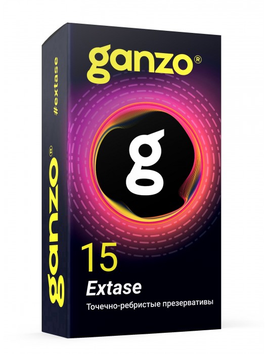 Презервативы анатомической формы с точечной и ребристой структурой Ganzo Extase - 15 шт. - Ganzo - купить с доставкой в Рыбинске