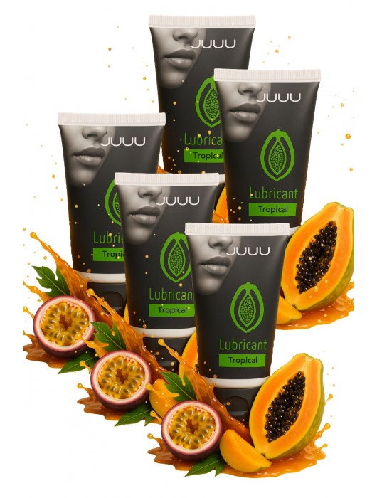 Набор из 5 съедобных лубрикантов JUJU со вкусом тропических фруктов - JuJu - купить с доставкой в Рыбинске