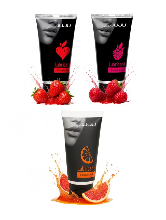 Набор из 3 съедобных лубрикантов JUJU (клубника, малина, грейпфрут) - JuJu - купить с доставкой в Рыбинске
